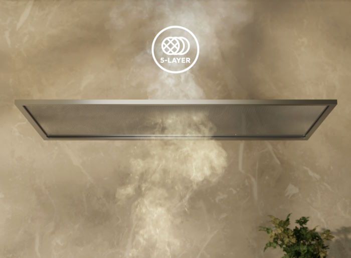 Bộ lọc 5 lớp – Loại bỏ dầu mỡ triệt để, bảo vệ động cơ tối ưu Máy hút mùi ECP7311GB