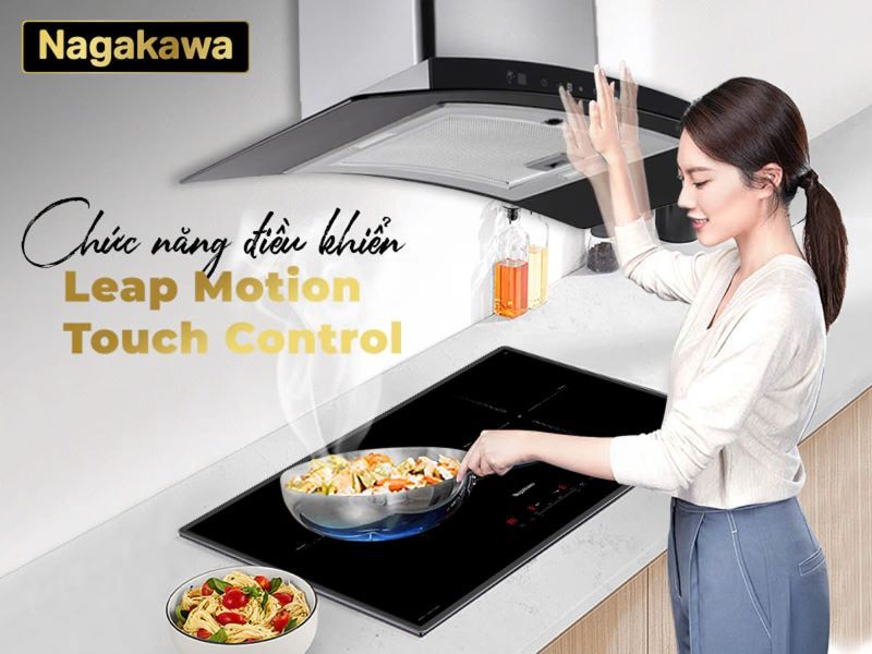 Điều khiển Leap Motion và cảm ứng Touch Control hiện đại Máy hút mùi cao cấp Nagakawa