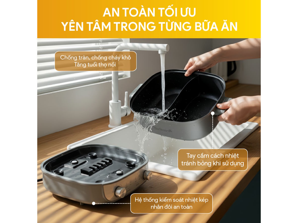 Nồi lẩu điện 2 ngăn