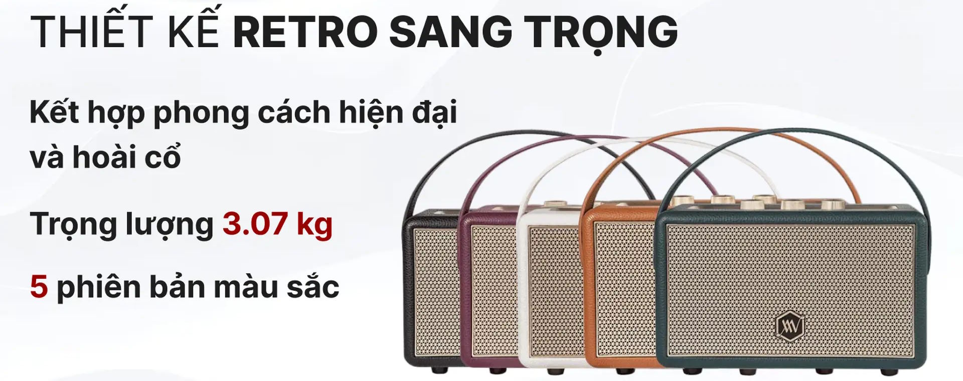 Thiết kế Retro sang trọng, pha lẫn hiện đại Loa Bluetooth Alpha Works W88