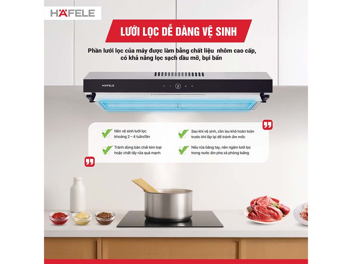 Hafele HC-H7031BB có lưới lọc nhôm Hafele HC-H7031BB