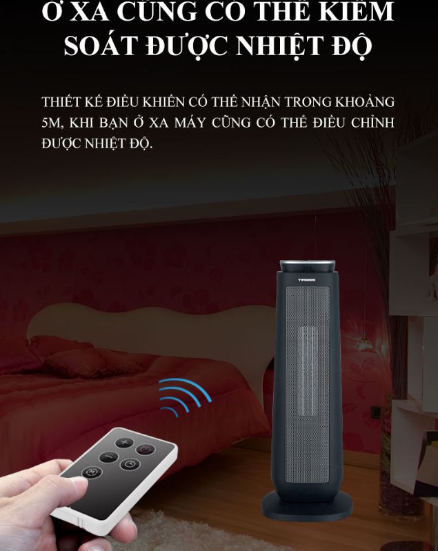 Máy sưởi gốm kèm remote Máy sưởi