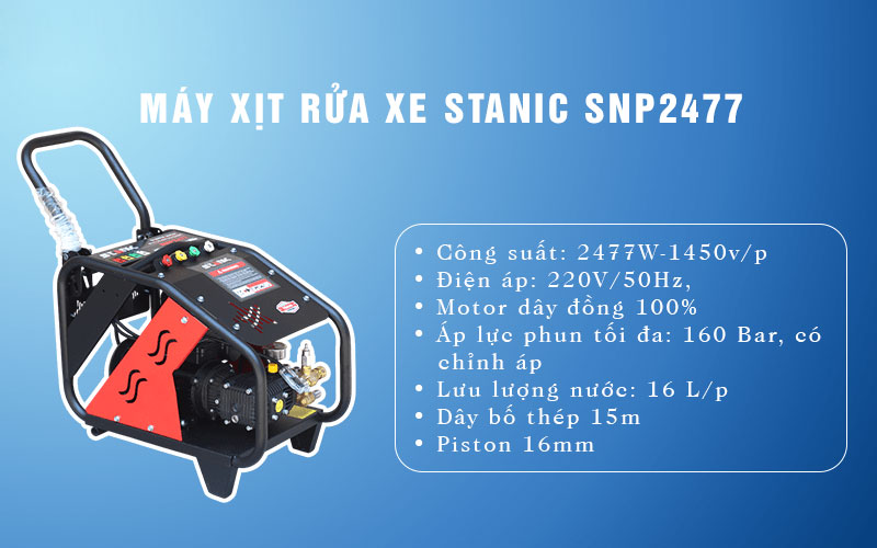 Máy xịt rửa cao áp công nghiệp Stanic SNP2477