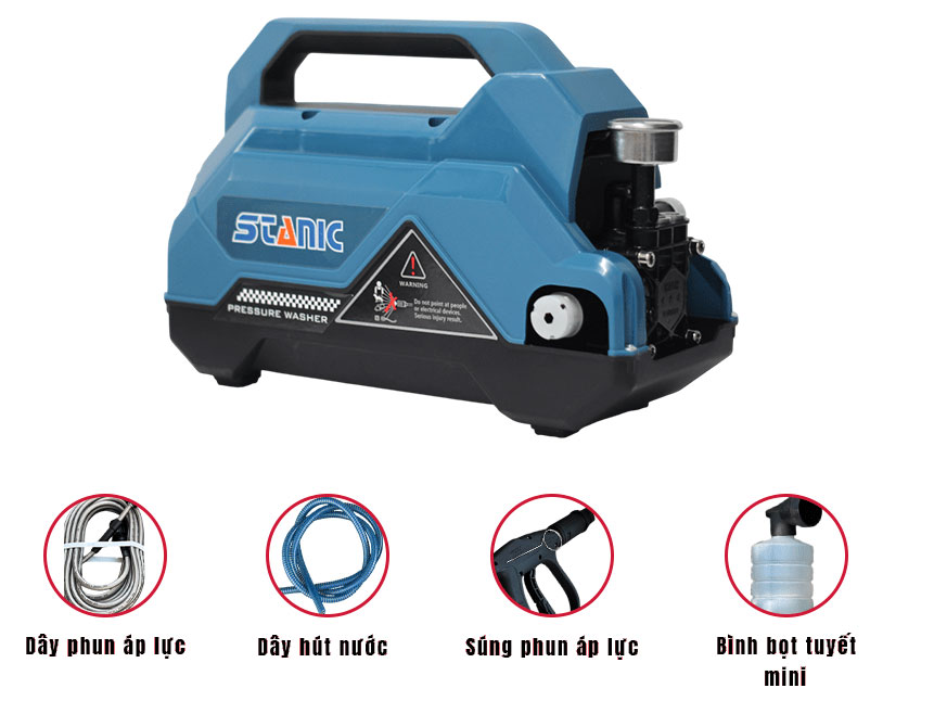 Máy xịt rửa Stanic tự ngắt khi nhả cò súng Máy xịt rửa Stanic