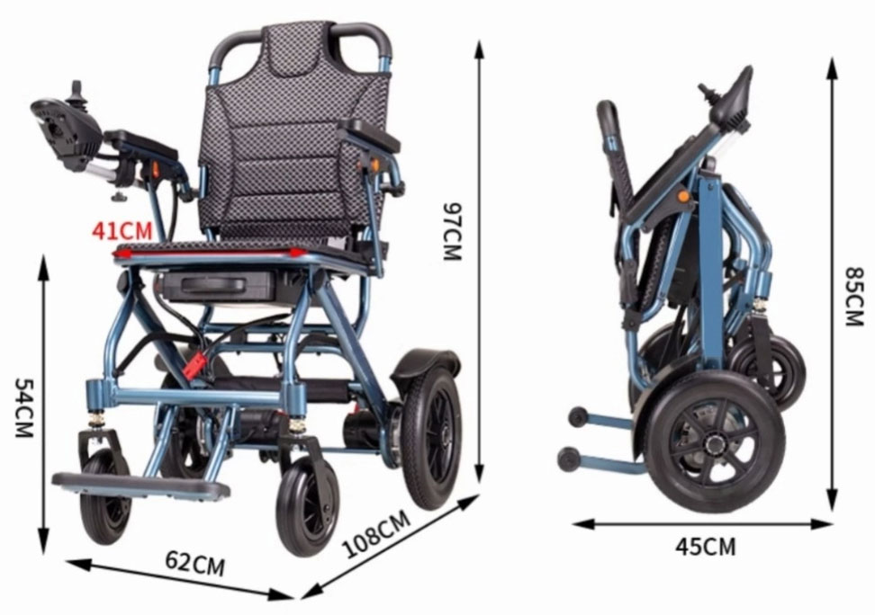 Kích thước xe lăn điện Xe lăn điện