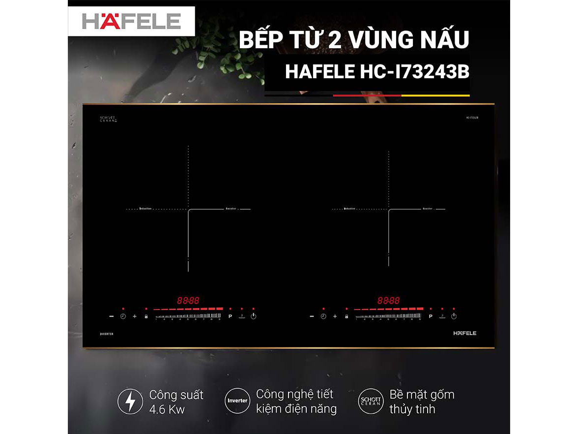 Bếp từ đôi Hafele HC-I73243B 536.61.858 Bếp từ đôi Hafele HC-I73243B 536.61.858