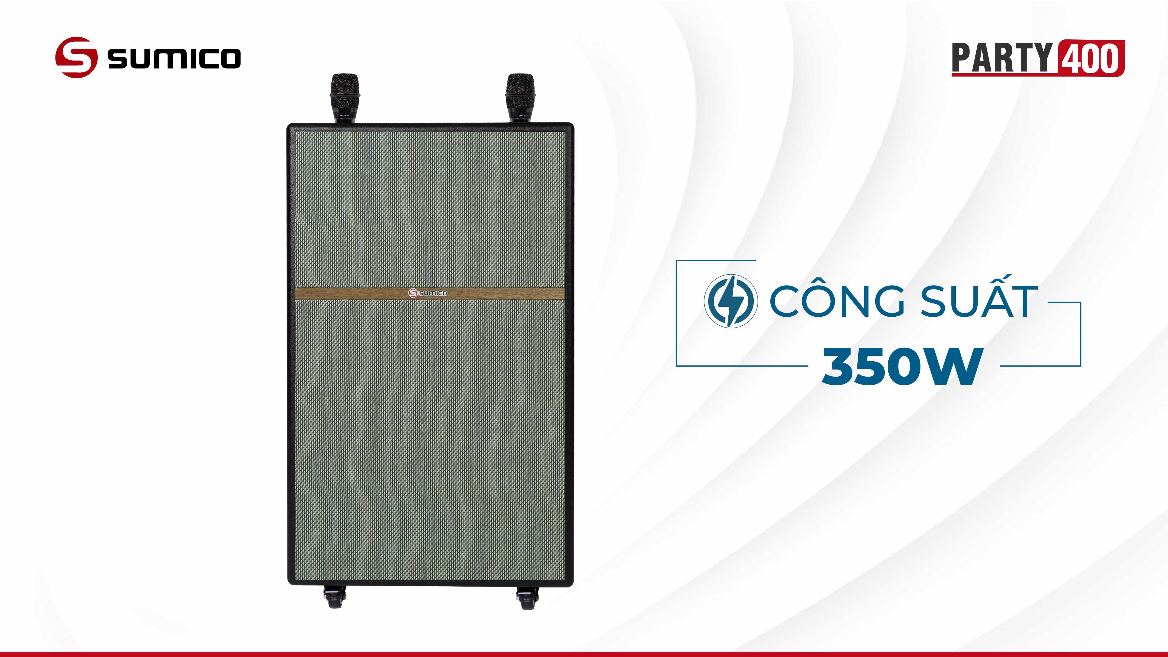 Hệ thống âm thanh công suất lớn, sống động từng chi tiết Loa kéo karaoke Sumico Party 400