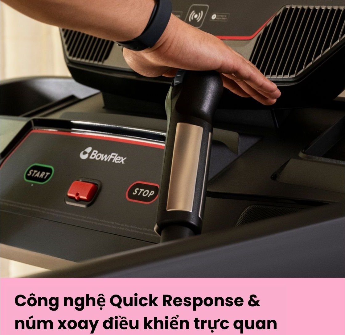 Điều khiển nhanh chóng – Tùy chỉnh tốc độ và độ dốc ngay trong tầm tay Bowflex T9