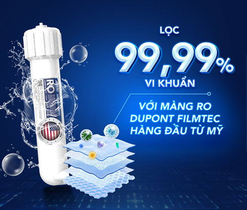 máy lọc nước Hòa Phát HyperS HPA885 có chức năng lọc nước hiệu quả giúp nước sau lọc an toàn cho sức khỏe