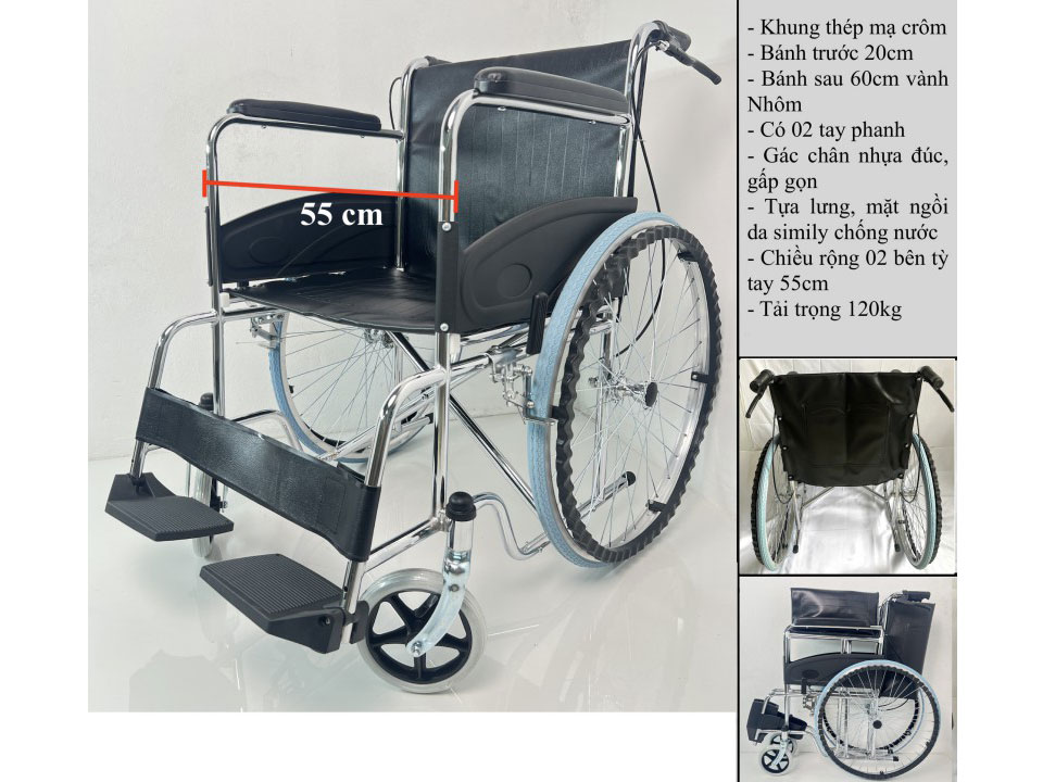 Xe lăn khung thép GBM-061C Xe lăn khung thép GBM-061C