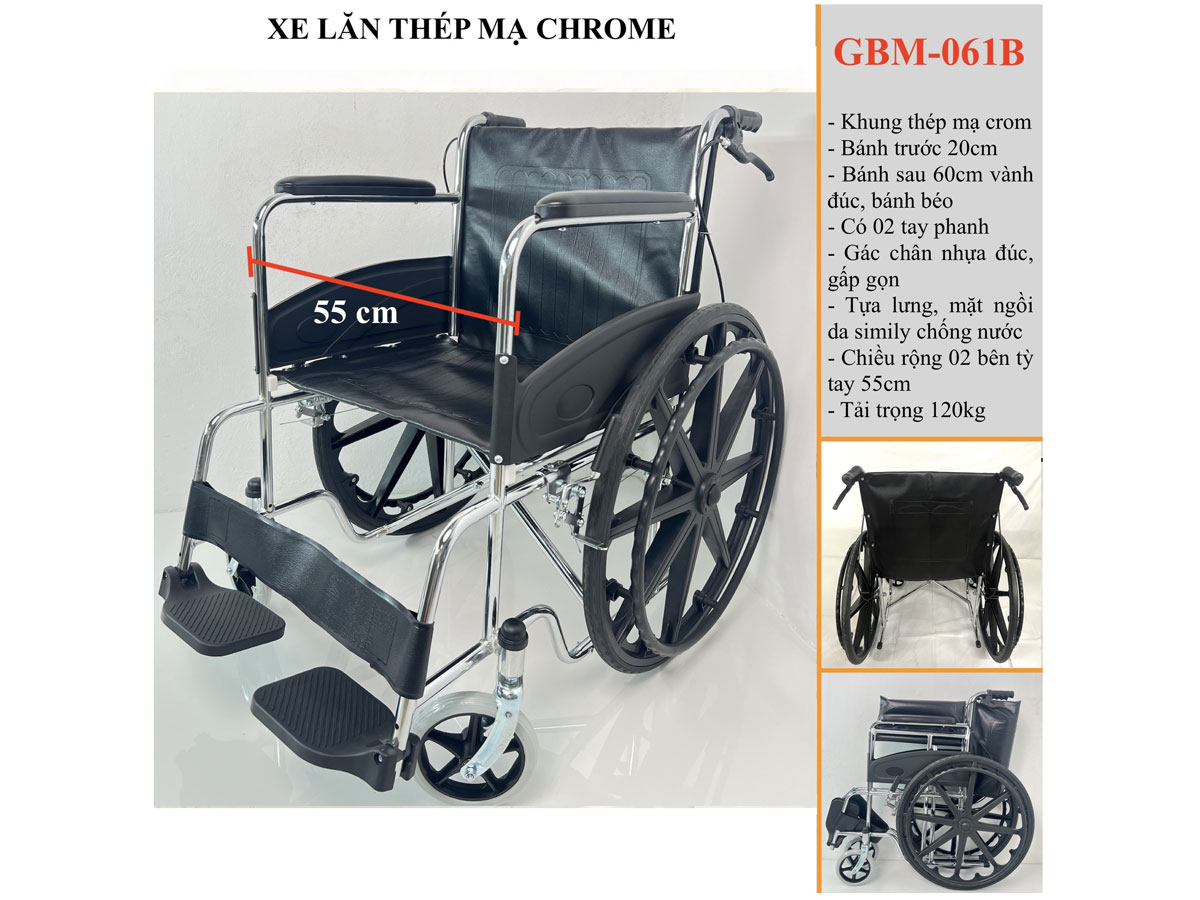 Xe lăn thép GBM-061B