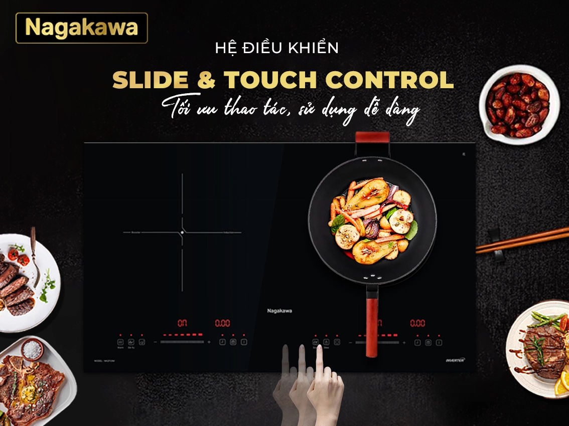 Bếp từ hồng ngoại Nagakawa dùng điều khiển cảm ứng Bếp từ hồng ngoại Nagakawa
