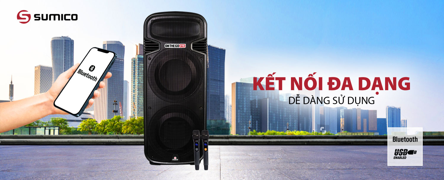 Loa kéo Karaoke Sumico có đa dạng kiểu kết nối Loa kéo Karaoke Sumico