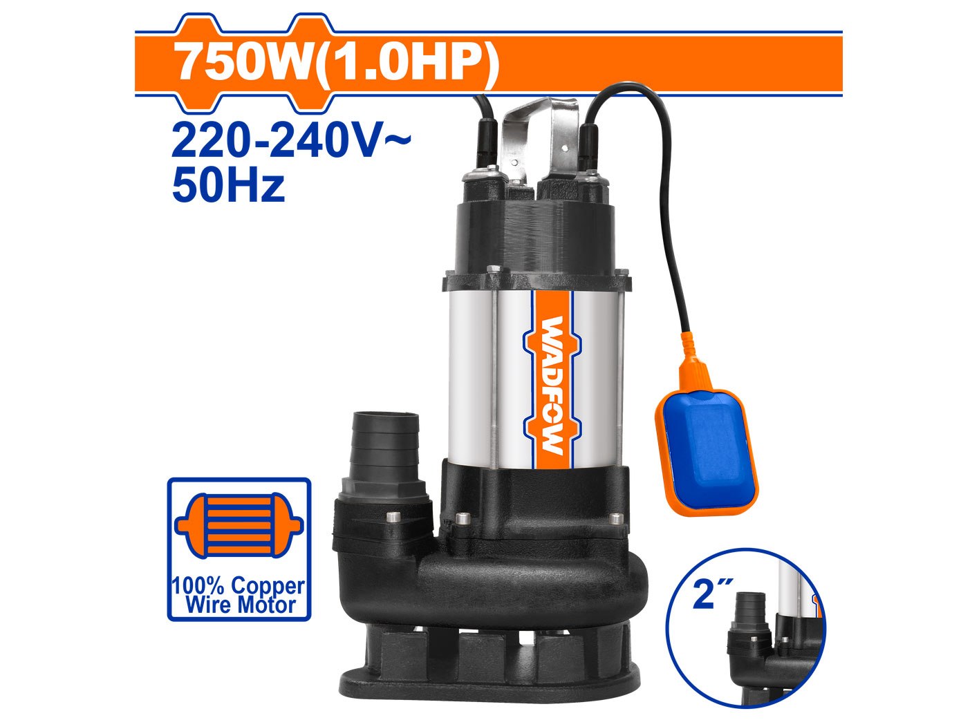 Máy bơm chìm nước thải Wadfow WWPWA03 Máy bơm chìm nước thải Wadfow WWPWA03