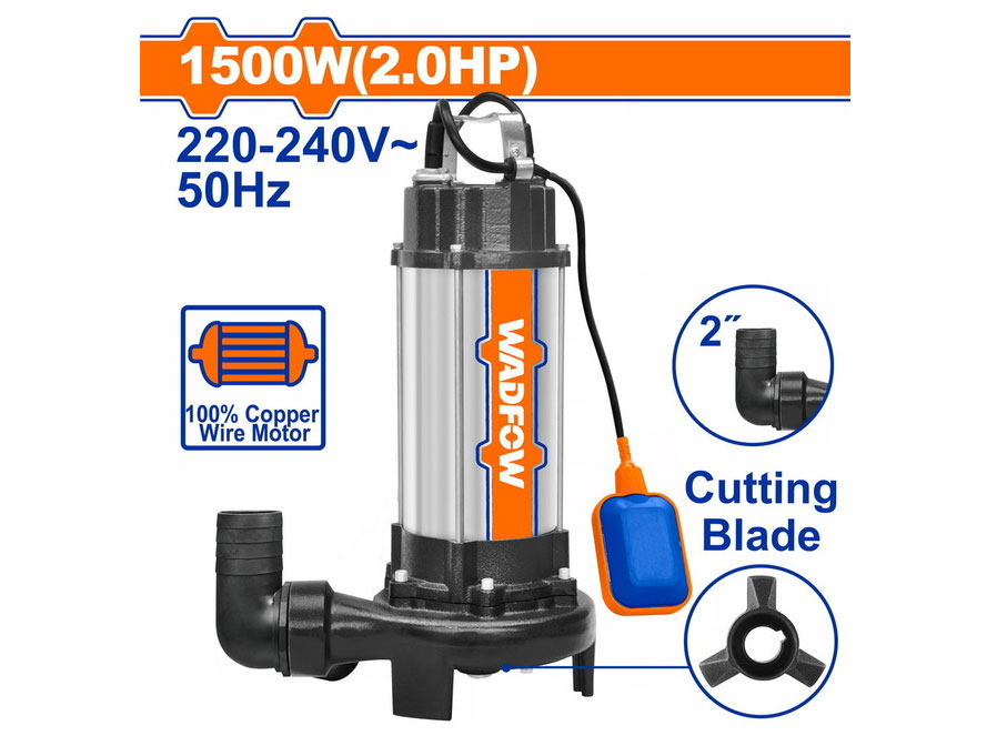 Máy bơm chìm nước thải 1.500W Wadfow WWPWA05 Máy bơm chìm nước thải 1.500W Wadfow WWPWA05