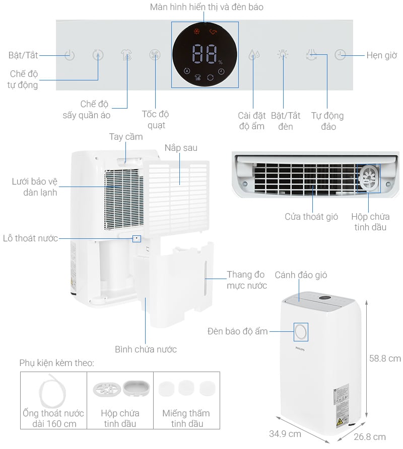 Máy hút ẩm Philips DE3306/11 Máy hút ẩm Philips DE3306/11