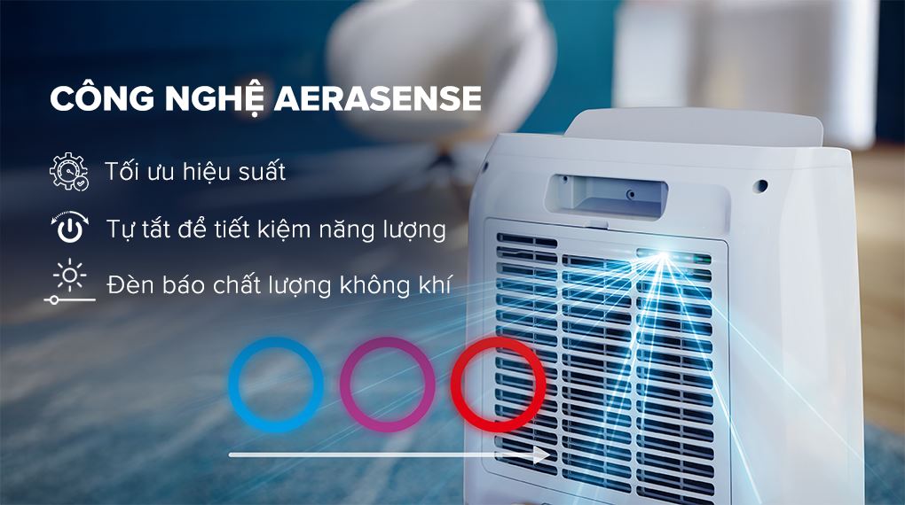 Máy hút ẩm gia đình có đèn báo chất lượng không khí Máy hút ẩm gia đình