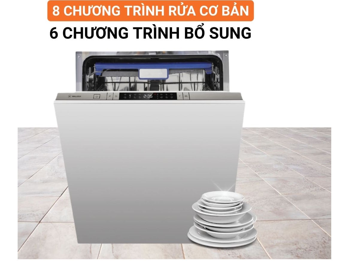 Máy rửa chén âm tủ có 8 chương trình rửa Máy rửa chén âm tủ