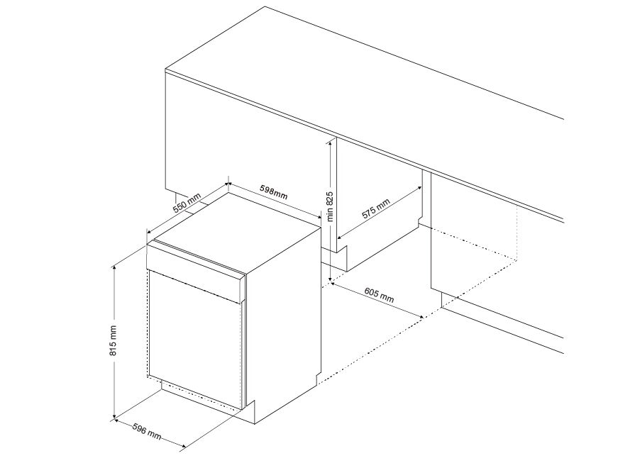 Kích thước của Malloca MDW14-7713AD Malloca MDW14-7713AD