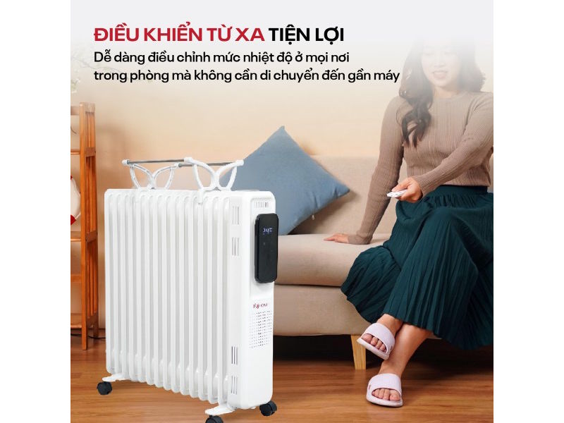 Máy sưởi dầu có điều khiển từ xa Máy sưởi dầu 15 thanh