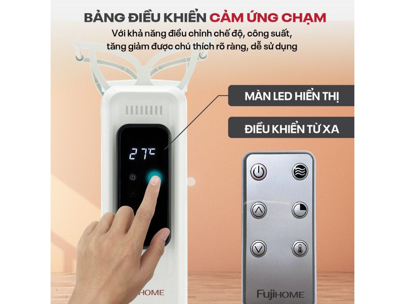 Máy sưởi dầu có màn hình Led Máy sưởi dầu