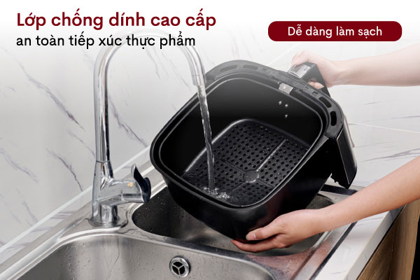 Nồi chiên không dầu FujiHome A7D có lòng nồi chống dính an toàn Nồi chiên không dầu FujiHome A7D có lòng nồi chống dính an toàn