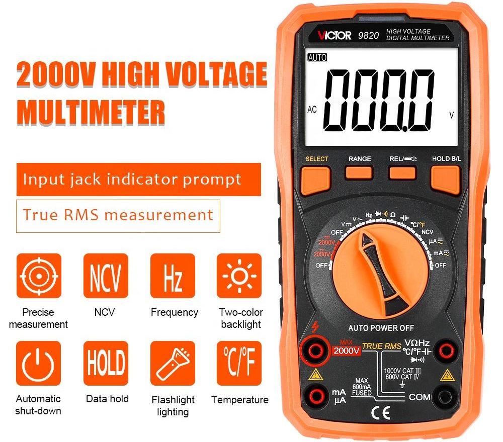 Khả năng đo điện áp chính xác Đồng hồ vạn năng Victor 9820