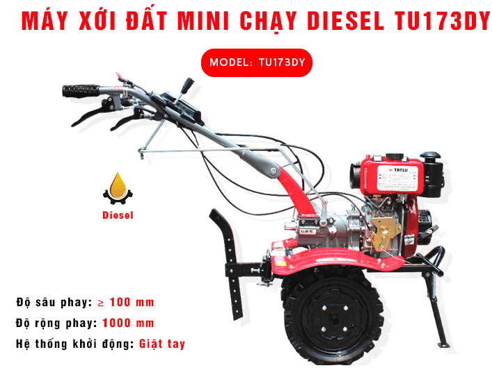 Máy xới đất mini Tatsu TU173DY Máy xới đất mini Tatsu TU173DY