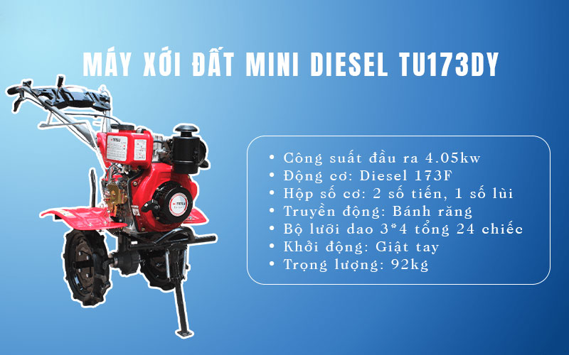 Thông số máy TU173DY Máy xới đất