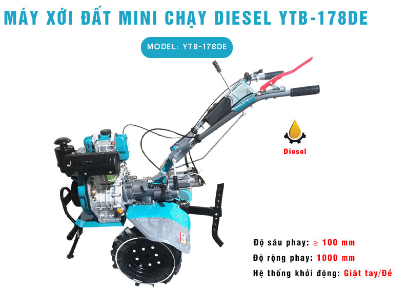 Máy xới đất chạy dầu