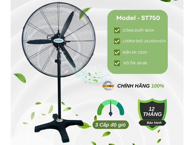 Quạt đứng công nghiệp Sumika ST750