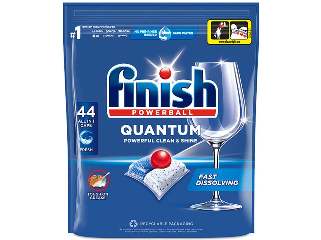 Viên rửa chén Finish Quantum All in 1 44 viên không hương