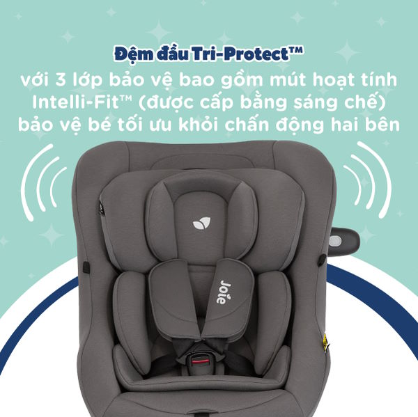 An toàn tối đa với công nghệ Tri-Protect Ghế ngồi ô tô trẻ em Joie i-Pivot 360 Shale