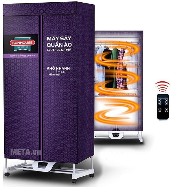 Máy sấy quần áo Sunhouse SHD2707 đi kèm 1 chiếc điều khiển từ xa
