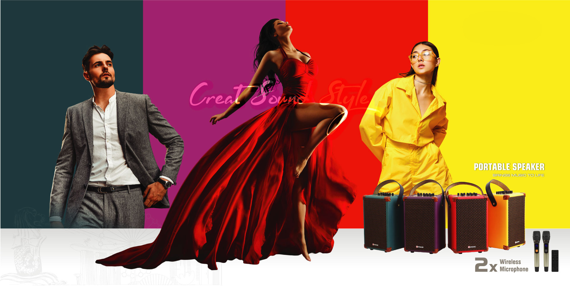 Thiết kế Retro sang trọng, nhỏ gọn và dễ di chuyển Loa karaoke di động Sumico Bella 51 (90W)