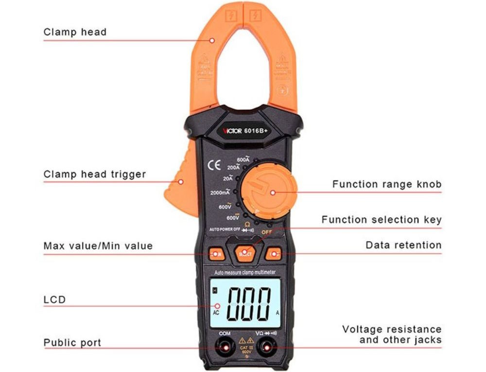 Tiện ích an toàn và thông minh Ampe kìm Victor 6016B+