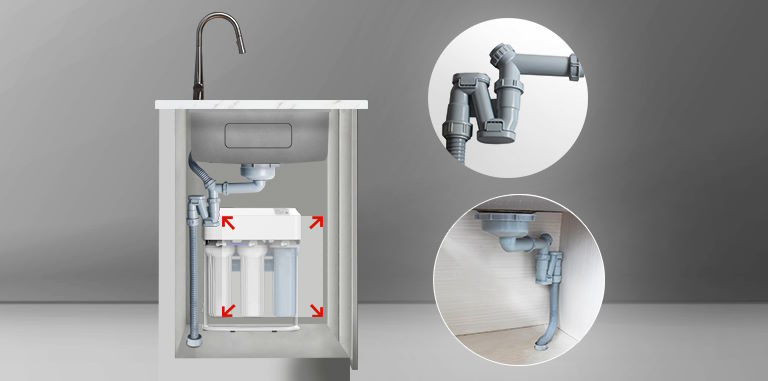 Siphon Z Slim thế hệ mới: Tiết kiệm không gian tủ bếp Chậu rửa Kluger KT8050FS – S80 Plus