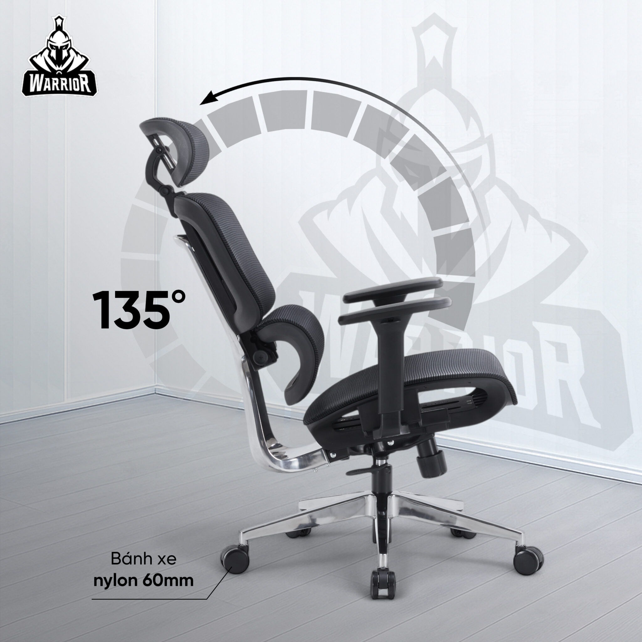 Ghế công thái học ergonomic Warrior WEC509 Pro Black