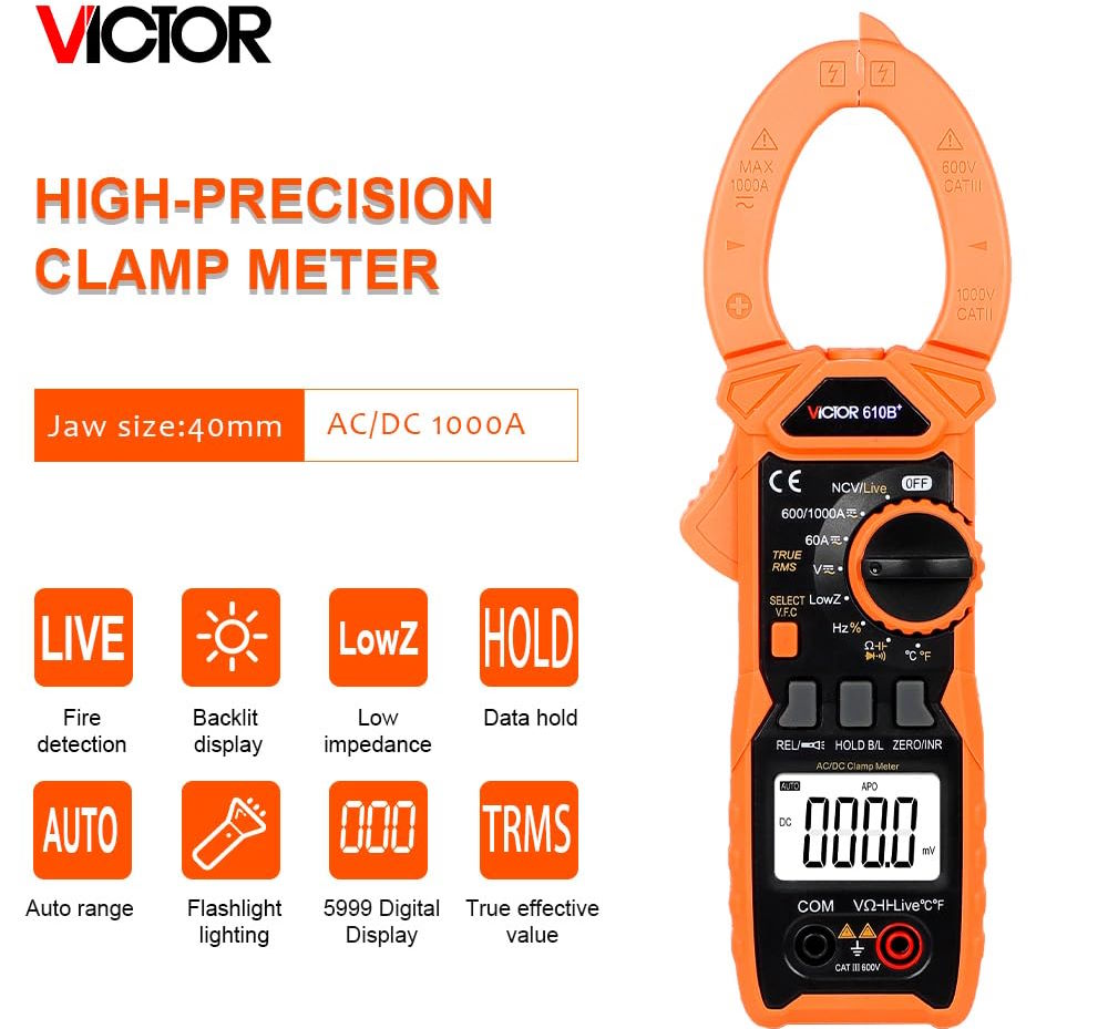 Ampe kìm kĩ thuật số Victor 610B+