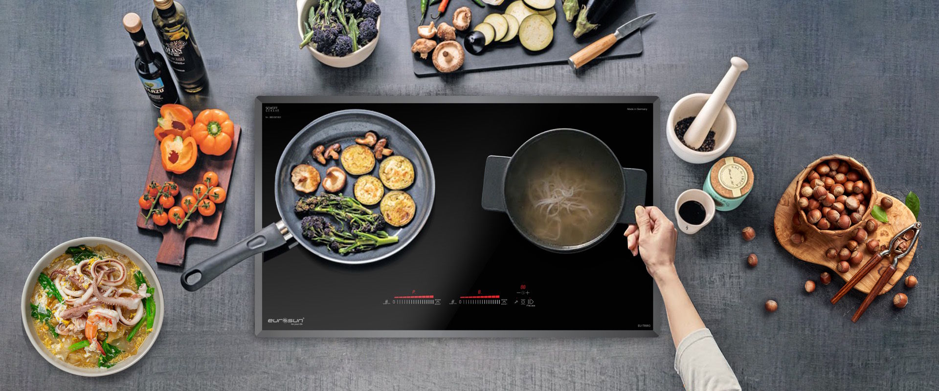 Bếp từ Eurosun EU-T898G 2 vùng nấu