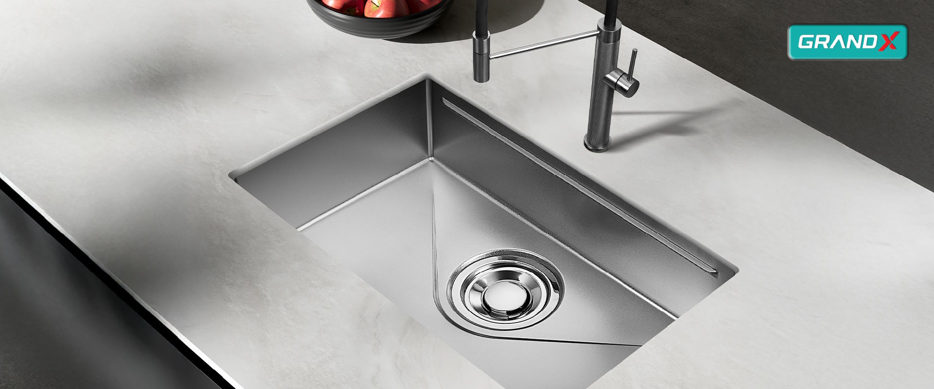 Thiết kế hiện đại, tiện lợi cho mọi nhu cầu Chậu rửa bát GrandX GX7845V Volcano