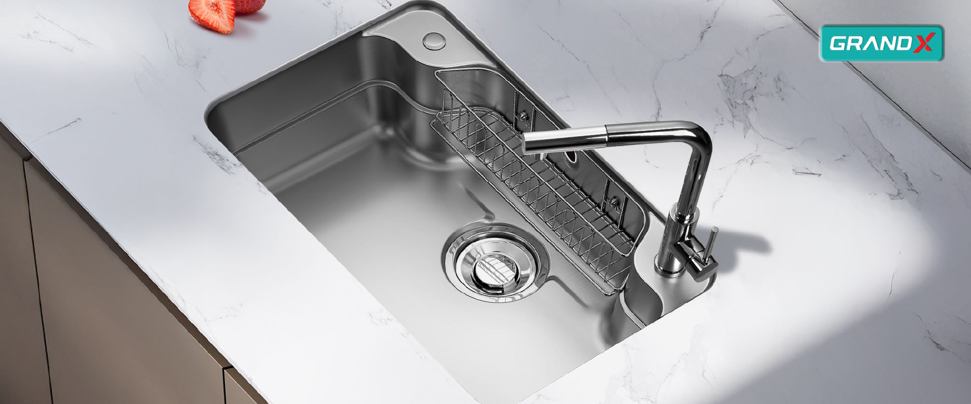 Thiết kế tinh gọn – Tôn vinh vẻ đẹp không gian bếp Chậu rửa bát GrandX GX8050JP HIKARI