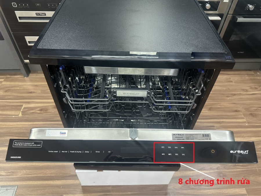 Máy rửa bát có 8 chương trình rửa Máy rửa bát độc lập