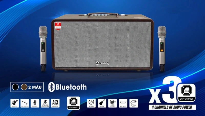 Công nghệ DSP tiên tiến – Âm thanh trung thực, sống động Loa karaoke xách tay Arirang MB2S (Kèm 2 mic)