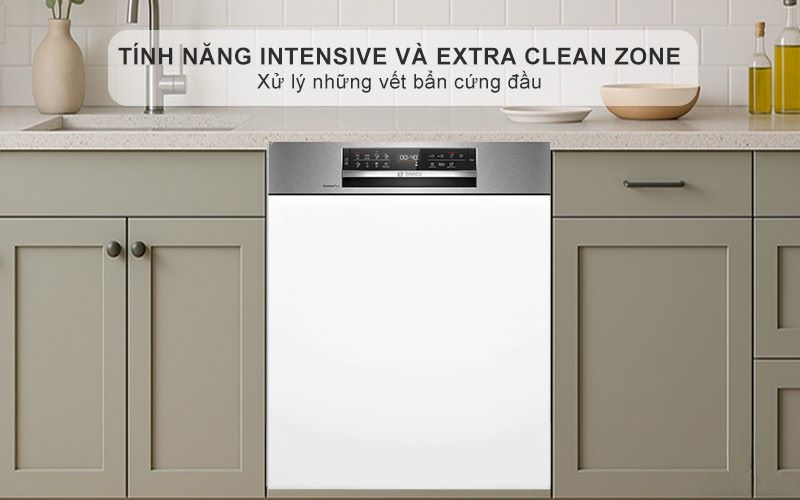 IntensiveZone & Extra Clean Zone – Tăng áp lực nước, làm sạch vượt trội Bosch SMI6ECS10E Serie 6