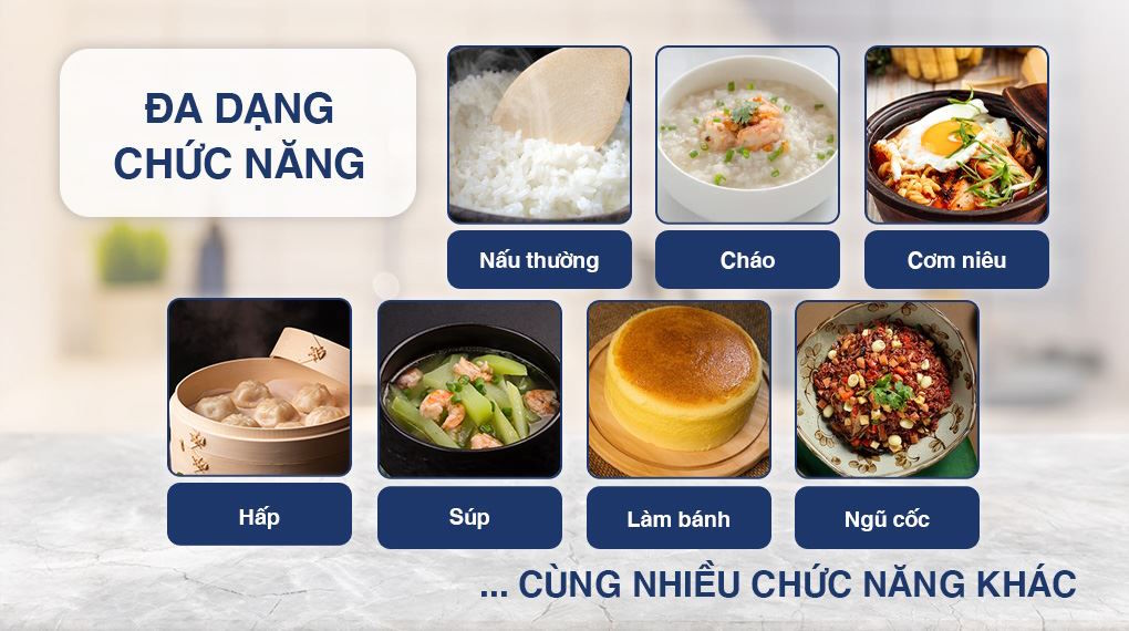 10 chế độ nấu cài đặt sẵn – Chế biến đa dạng món ngon Kangaroo KG15RIH1