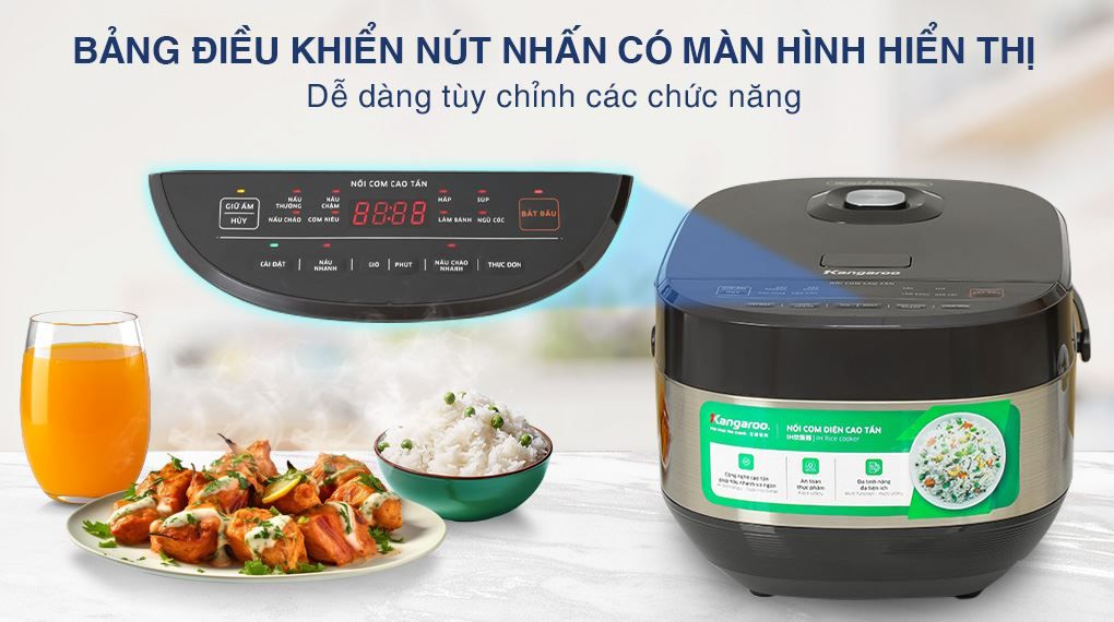 Bảng điều khiển Tiếng Việt – Dễ sử dụng cho mọi thành viên Nồi cơm cao tần Kangaroo