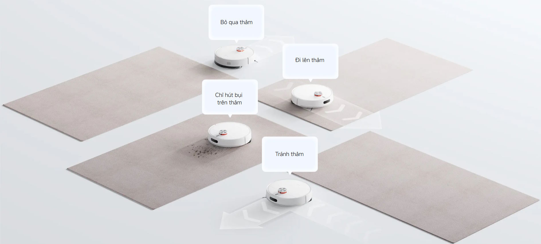 Chế độ vệ sinh thông minh và đa dạng Robot hút bụi lau nhà Xiaomi