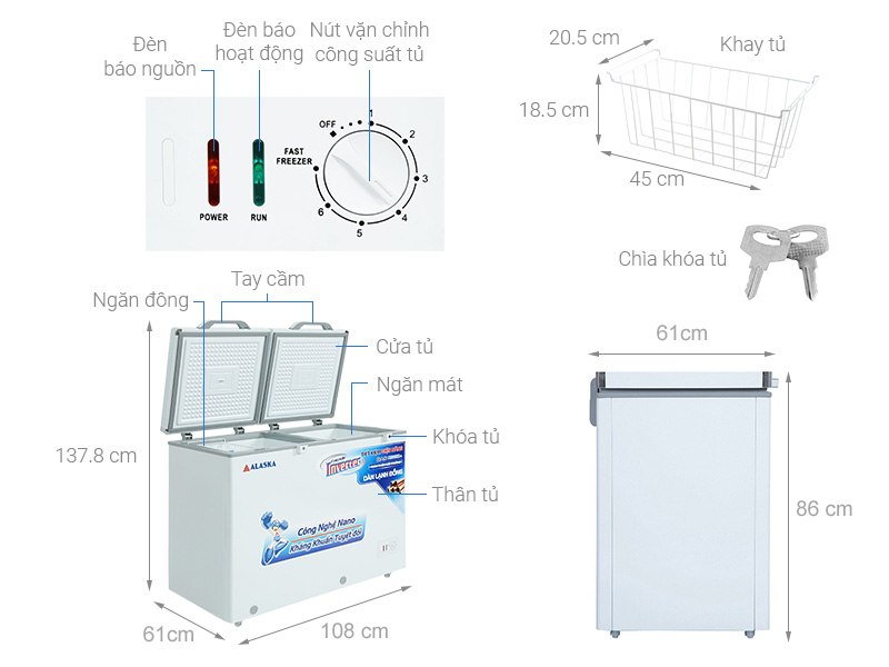 Cấu tạo tủ đông Tủ đông mát 2 ngăn