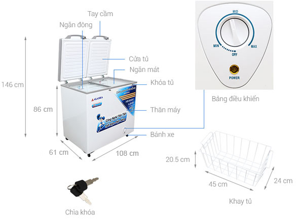Cấu tạo của tủ đông Alaska BCD-3568C